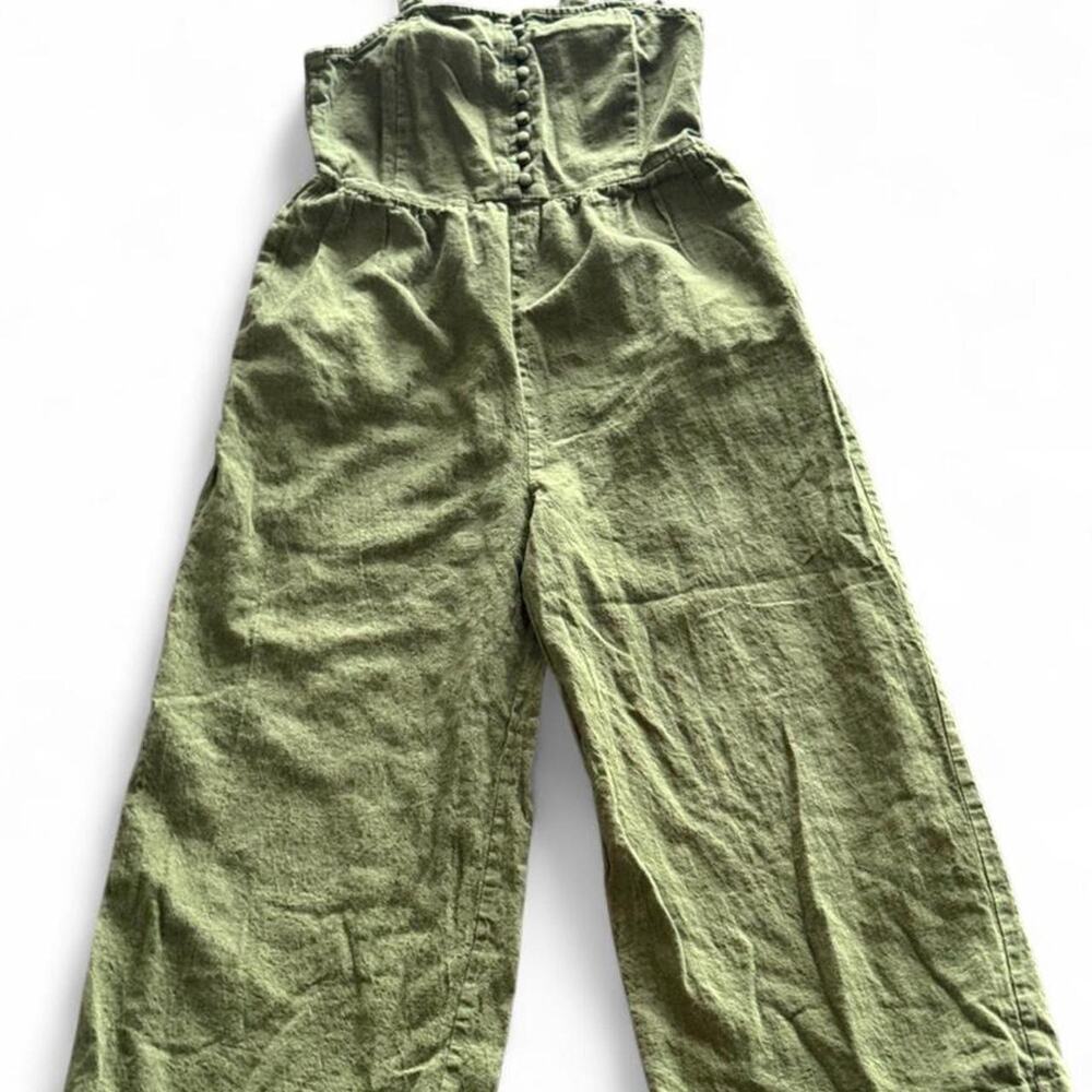 Madewell green linen jumpsuit with